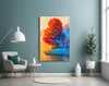 Red Tree Glass Wall Art by Insigneart USA