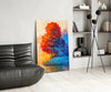 Red Tree Glass Wall Art by Insigneart USA