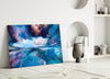 Blue Explosion Glass Wall Art by Insigneart USA