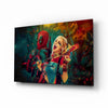 Harley Quinn and Deadpool Glass Art by Insigneart USA
