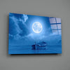 Moon and Boat Glass Wall Art by Insigneart USA