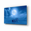 Moon and Boat Glass Wall Art by Insigneart USA