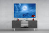 Moon and Boat Glass Wall Art by Insigneart USA