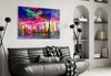 Colorful Silhouette of the City Glass Wall Art by Insigneart USA