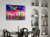 Colorful Silhouette of the City Glass Wall Art by Insigneart USA