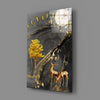 Golden Tree and Gazelles Glass Wall Art by Insigneart USA