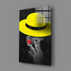 Yellow Hat Glass Wall Art by Insigneart USA