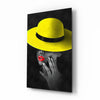 Yellow Hat Glass Wall Art by Insigneart USA