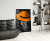 Orange Hat Glass Wall Art by Insigneart USA