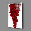 Red Layers Glass Wall Art