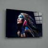 Red Indian Glass Wall Art by Insigneart USA