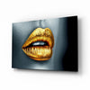 Golden Lips Glass Wall Art by Insigneart USA