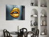 Golden Lips Glass Wall Art by Insigneart USA