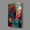 Harley Quinn and Deadpool Glass Wall Art by Insigneart USA
