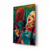 Harley Quinn and Deadpool Glass Wall Art by Insigneart USA