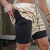 Camo Running Shorts Men Gym Sports Shorts 2 In 1 Quick Dry Workout Training Gym Fitness Jogging Short Pants Summer Men Shorts Men's Running Gym Shorts Breathable with Pockets Quick Dry Sportswear by Stevvex