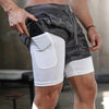 Camo Running Shorts Men Gym Sports Shorts 2 In 1 Quick Dry Workout Training Gym Fitness Jogging Short Pants Summer Men Shorts Men's Running Gym Shorts Breathable with Pockets Quick Dry Sportswear by Stevvex