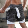 Camo Running Shorts Men Gym Sports Shorts 2 In 1 Quick Dry Workout Training Gym Fitness Jogging Short Pants Summer Men Shorts Men's Running Gym Shorts Breathable with Pockets Quick Dry Sportswear by Stevvex