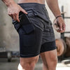 Camo Running Shorts Men Gym Sports Shorts 2 In 1 Quick Dry Workout Training Gym Fitness Jogging Short Pants Summer Men Shorts Men's Running Gym Shorts Breathable with Pockets Quick Dry Sportswear by Stevvex
