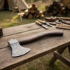 Handmade Damascus Camp Axe with Mosaic Pin and Rosewood Handle by JW SteelCrafts