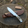 Carbon Steel Skinner Knife Handmade 9-Inch Blade with White Ram Horn Handle by JW SteelCrafts