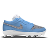 "Carolina Blue Cement" Jordan 1 Retro Cleats by Stadium Custom Kicks
