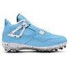 "Carolina" Jordan 4 Retro TD Football Cleats by Stadium Custom Kicks