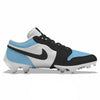 "Carolina Toe” Jordan 1 Vapor Edge Low Cleats by Stadium Custom Kicks