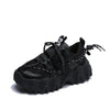 Casual Womens Blue Sneakers High Heels Platform Sports Shoes Autumn Thick Bottom Walking Breathable Vulcanized Shoes Luxury Tennis Sneakers Trainers Lace Up Fashion Design by Stevvex