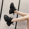 Casual Womens Blue Sneakers High Heels Platform Sports Shoes Autumn Thick Bottom Walking Breathable Vulcanized Shoes Luxury Tennis Sneakers Trainers Lace Up Fashion Design by Stevvex