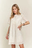 Ruffled Eyelet Round Neck Summer Dress For Women – Elegant Feminine Eyelet Dress with Ruffled Details for Garden Parties & Special Occasions by Stevvex