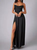 Lace Up Back Split Maxi Dress by Wild and Free Boutique
