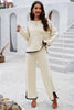 Devine Contrast Trim Round Neck Top and Pants Set by Wild and Free Boutique
