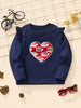 Children's Long Sleeve Heart Patch Ruffle Trim T-Shirt by Simply Love