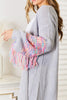 Woven Right Fringe Sleeve Dropped Shoulder Cardigan by Wild and Free Boutique