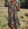 Ethnic Print Midi Dress – Scoop Neck Geometric Pattern Boho Dress by FitiqueFit