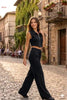 Women's Sleeveless Vest & Wide-Leg Pants Set by FitiqueFit