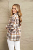 Classic Plaid Button Front Shirt Jacket with Breast Pockets Casual & Minimalist Outerwear by Stevvex