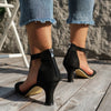 Women’s Peep Toe Zipper Heel Shoes | Suede High Heel Sandals by FitiqueFit