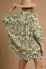 Umgee Abstract Print Button-Up Oversized Shirt by FitiqueFit