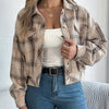 Plaid Shacket – Women’s Long-Sleeve Button-Down Shirt Jacket by FitiqueFit