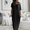 Solid Color Homewear Long Dress