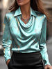 Full Size Satin Leaf Print Button Up Shirt Plus Size by Wild and Free Boutique
