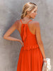 Romantic Ruffled Sleeveless Tiered Maxi Dress with Pockets Elegant & Chic Statement Beautiful Design Dress by Stevvex