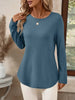 Plus Size Casual Waffle Knit Long Sleeve T-Shirt by Simply Love