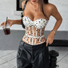 Women's Polka Dot Pink Soft And Seductive Waist Shaping Tube Top by My Store