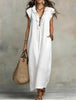 Women's Sleeveless Ruffle Pocket Maxi Dress by FitiqueFit