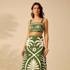 Women's Floral Printed Camisole & High-Waisted Midi Skirt Set by FitiqueFit