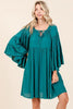 Frill Tie Neck Bell Sleeve Dress For Women – Feminine and Sophisticated Dress with Playful Frill Details and Elegant Bell Sleeves by Stevvex