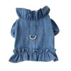 Pets Jeans Dress Apparel Dog Ruffles Vest Pet Harness Denim Dress Puppy Blue Jeans Clothes Cat Dogs Leash Hook Chest Back Dress by My Store